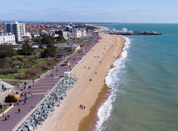 Drone footage of Southsea taken on Easter weekend 2021 by Solent Sky ServicesThe beach from the Pyramids to South Parade Pier 
