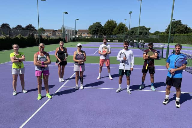 All eight of the singles finalists from the men's and women's sections, from left: Lauren Howard, Georgie Bartholomew, PG Udal, Zoe, Main, Sam Moon, George Smith, Josh Gook, Ian Udal