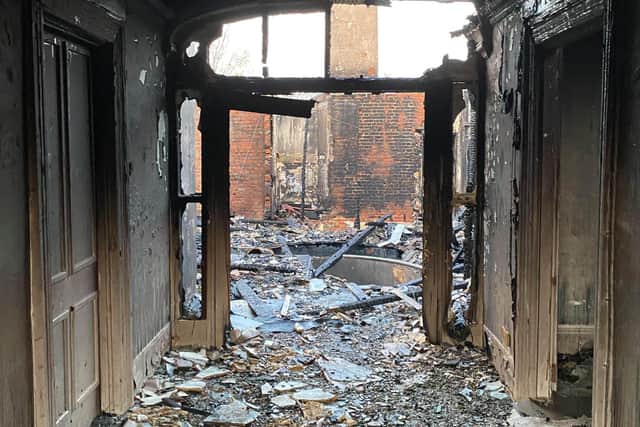 The aftermath of the fire at Anglesey Lodge in Gosport on November 6. Pictured on the morning after the blaze on November 7. Picture: Adam MP