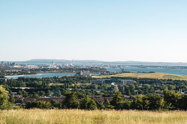 Portsdown Hill provides numerous vantage points with stunning views over Portsmouth. It makes for a romantic backdrop - particularly at sunset.