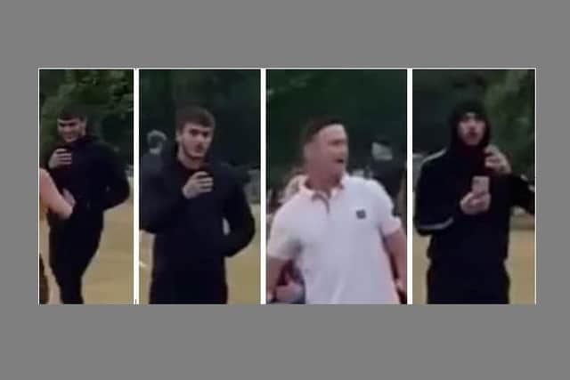 Police want to speak to these men after two women were arrested over the attack of a 20-year-old woman on Southsea Common