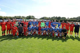Players from both teams line up at AFC Portchester. Picture by Sam Stephenson.