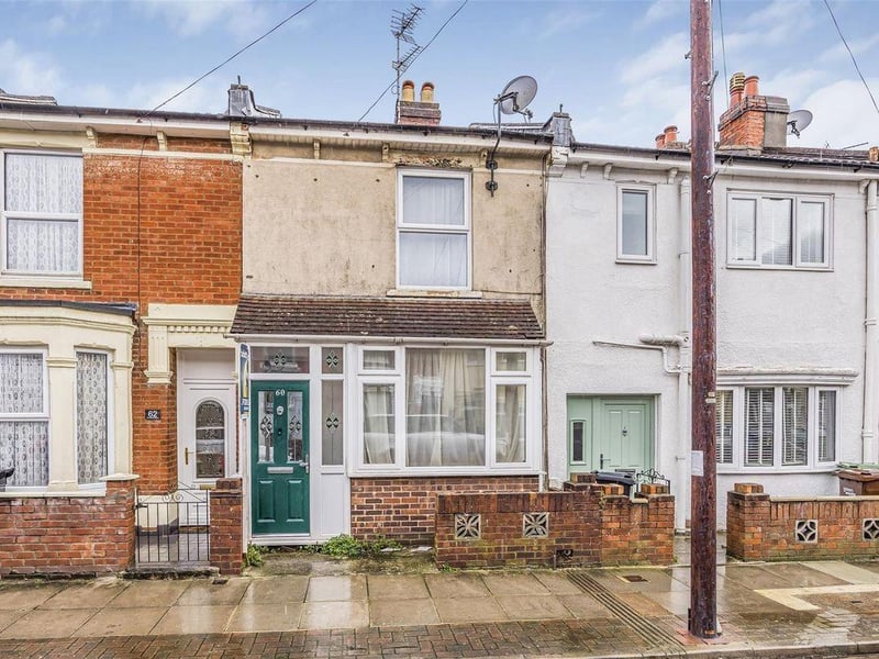 This three bedroomed terraced house is in Chesterfield Road, Baffins and has a living room, kitchen and separate dining room as well as a garden. Upstairs it has three bedrooms and a shower room. It on on sale with Sarah Oliver Property/Zoopla priced at £240,000.