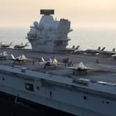 US and UK F-35 stealth jets pictured on the flight deck of HMS Queen Elizabeth earlier this year. Photo: Royal Navy