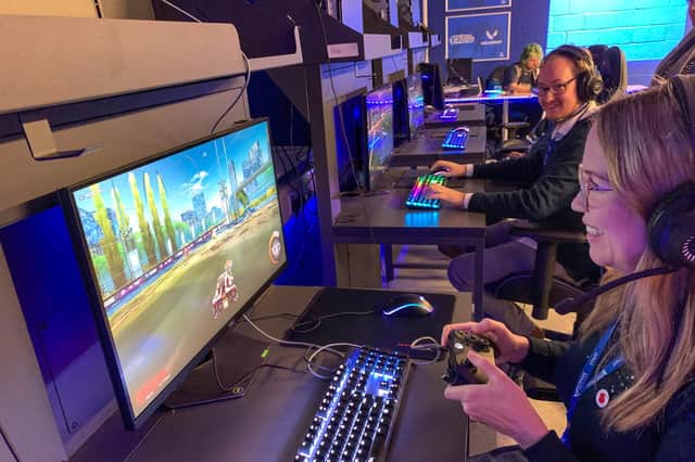 The launch of the brand new shark tank e-sports arena at St Vincent's College in Gosport on November 10, 2021