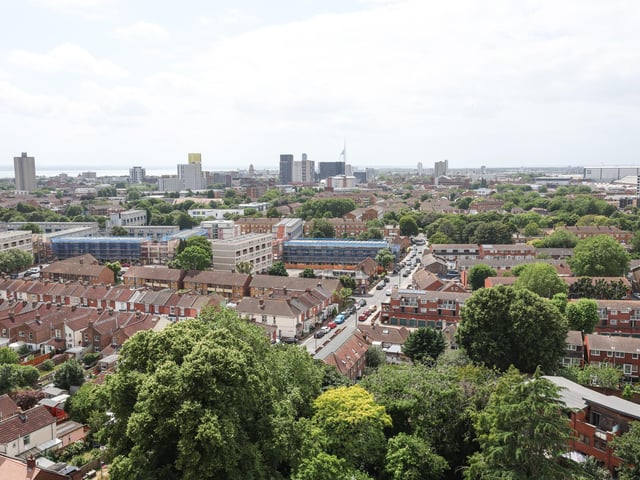 Views of the city from the church tower.
Picture: Stuart Martin (220421-7042)
