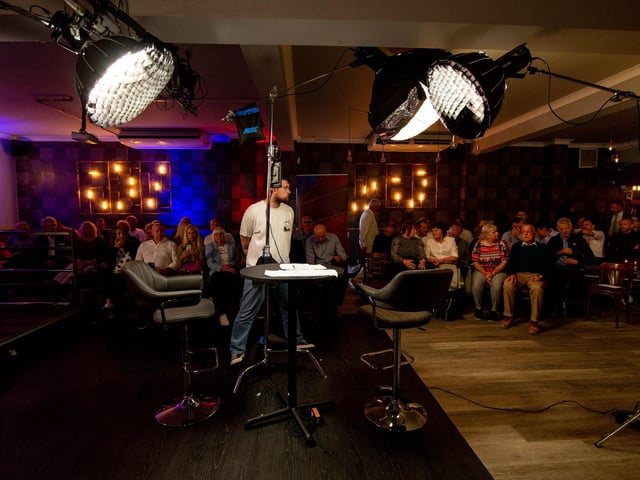 The Rifle Club was full of guests for the filming of 'Farage at Large'.