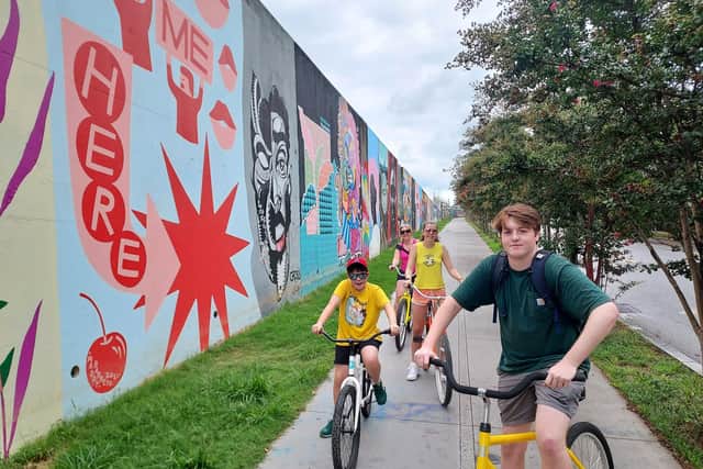 Cycling along the Atlanta BeltLine.