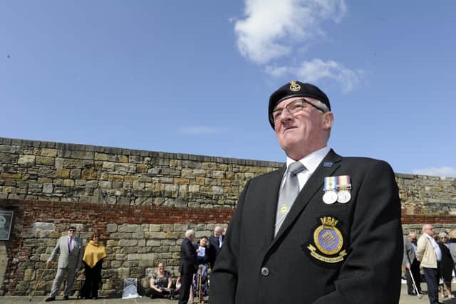 Chris Purcell at a remembrance event for those killed onboard HMS Sheffield during the Falklands conflict. 
Picture: Ian Hargreaves  (050519-13)
