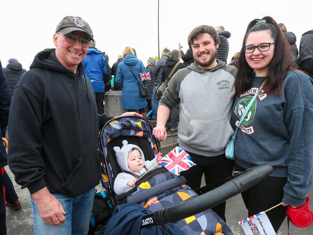 Ken Crosby, Theo, six months, Alex Crosby and Brooke. Picture: Chris Moorhouse (260324-06)