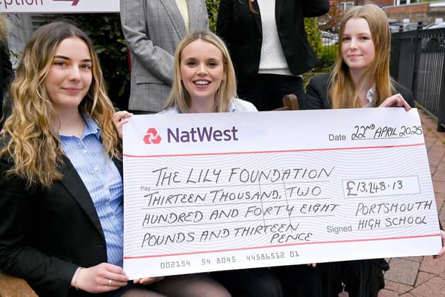 Head Girl, Katie, Millie Hunter and Kate, Deputy Head Girl for Charities