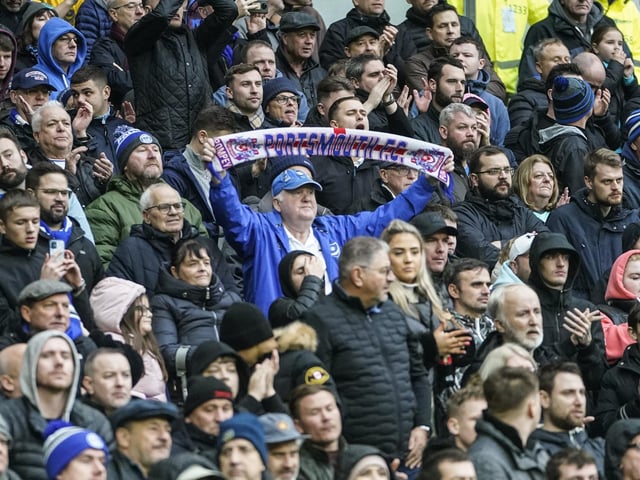Pompey fans at the Tottenham Hotspur Stadium.