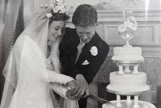 Rob and Joan Hiscutt on their wedding day. Picture: Contributed.