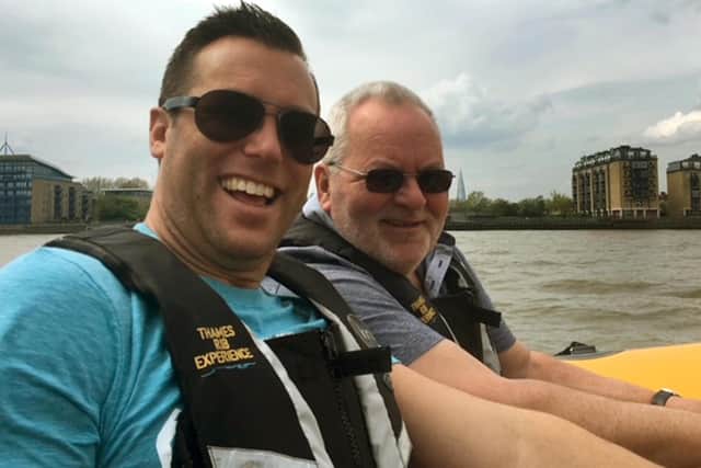 Paul with his father, Mick Tate, in May 2016.