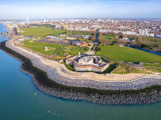 Southsea sea defences receiving their finishing touches adjacent to Southsea Castle.
Pictured - Southsea Sea Defences
Photos by Alex Shute