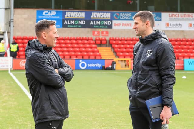 Assistant head coach, Jon Harley, left, and head coach John Mousinho, right.