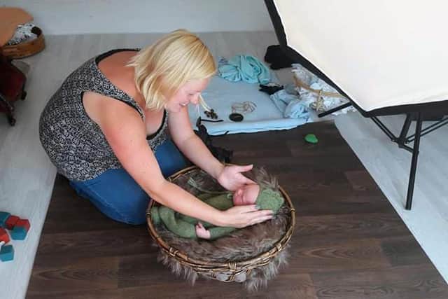 Hannah Hanscombe, from Hayling Island, who runs Little Pixels, is creating special baby photos. Pictured here before lockdown.
Picture: Little Pixels