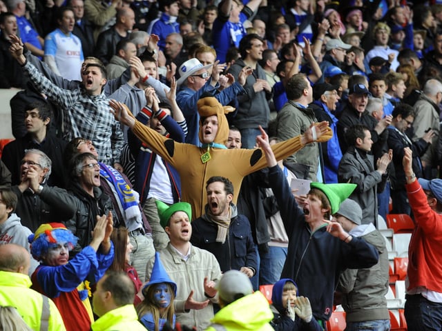 Goading the home fans at Nottingham Forest's City Ground