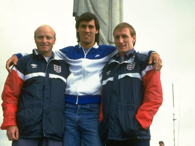 Mark Hateley (middle) with David Armstrong and Steve Hunt sightseeing in Rio in 1984. Picture: Allsport UK /Allsport