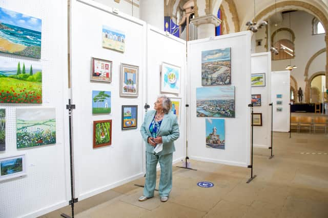 Irene Strange at the art exhibition. Picture: Habibur Rahman