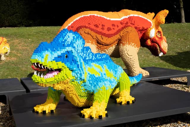 Dozens of 'Brickosaurs' made from toy bricks will go on display at Marwell Zoo next month.
