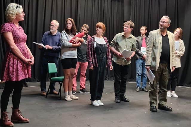 The cast for Bench's production of Emma in rehearsal. They are at The Spring Arts Centre, Havant, from November 17-26, 2023