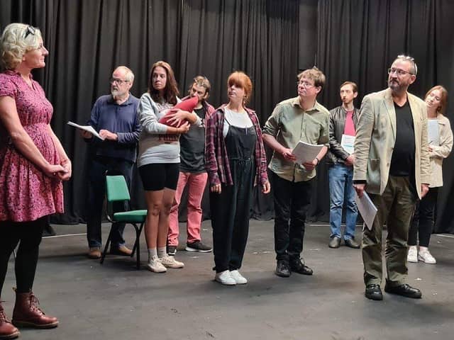 The cast for Bench's production of Emma in rehearsal. They are at The Spring Arts Centre, Havant, from November 17-26, 2023