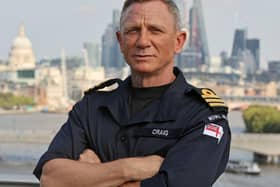 Pictured: Commander Daniel Craig

Daniel Craig best know for playing the role of James Bond in the long running 007 film series recieves the honoarary Royal Navy rank of Commander from the Head of the Royal Navy, First Sea Lord Admiral Sir Tony Radakin KCB ADC at the Corinthia Hotel in London on 22nd September 2021