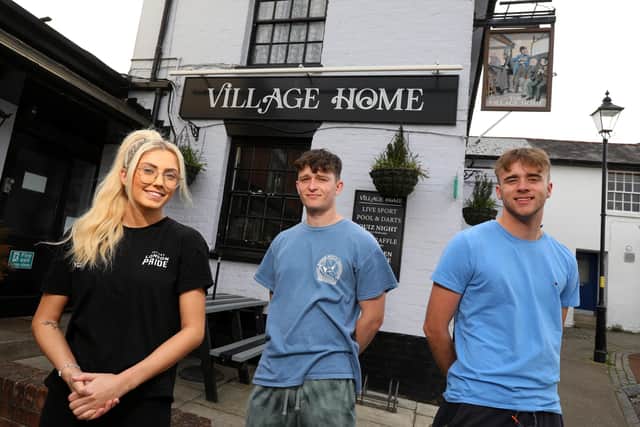 From left, Holly Gladding, Ethan Hope and James Webb who will be fundraising at the Village Home pub, Alverstoke, on May 7th, to honour the memory of their friend Elin Martin. Elin was killed by a bus outside Gunwharf Quays in January. The funds will go to Lepra, the charity that inspired Elin to study medicine
Picture: Chris Moorhouse (jpns 200422-56)
