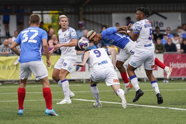 Haji Mnoga goes close with a header in the second half