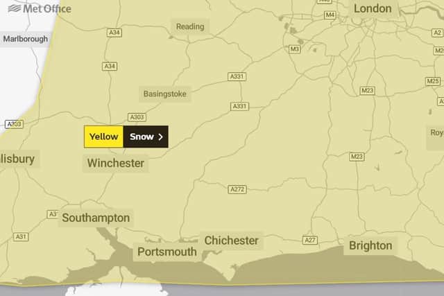 A cold weather alert remains in place across Hampshire and Portsmouth. Picture: The Met Office