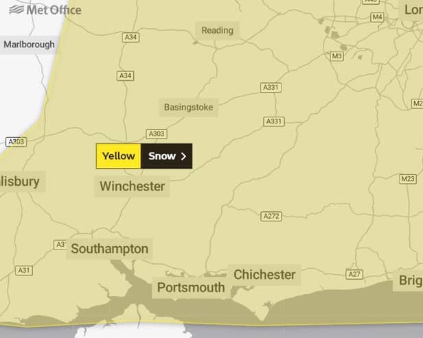 A cold weather alert remains in place across Hampshire and Portsmouth. Picture: The Met Office