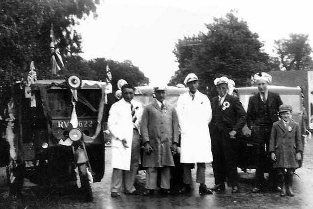 Seen dressed overall for the coronation of King George VI in 1937 is a Hayling Island milk float. Picture: Denise Baker collection.
