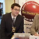 The Lord Mayor of Portsmouth, Cllr Tom Coles, left, and Peter Weir from the Hampshire branch of PcaSo