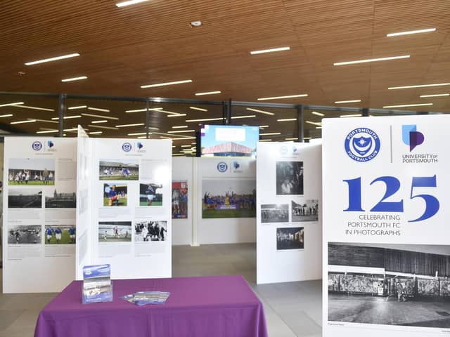 The 125 years celebrating Portsmouth FC in photographs exhibition is on show at Ravelin Sports Centre in Portsmouth and will be on display until Sunday, August 18, 2024.Picture: Sarah Standing (050824-9027)