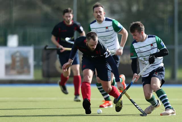 Harry Croft-Baker, right, in action against Brighton & Hove. Picture: Chris Moorhouse