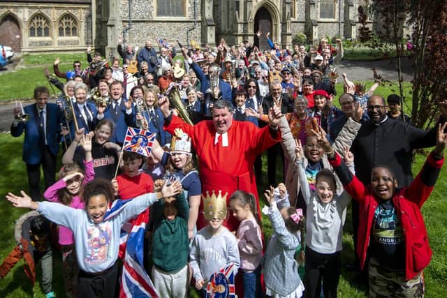 Father Bob White celebrates the Kings coronation with A Big Lunch at St Mary's Church, Portsmouth Picture: Peter Langdown