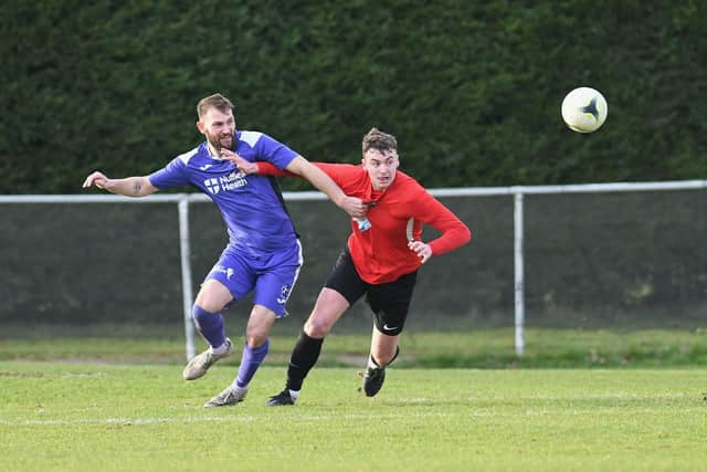 Fareham (red) in action during their 5-0 home loss to AFC Stoneham - one of six defeats in the Reds' last eight Wessex League games at Cams Alders. Picture: Neil Marshall