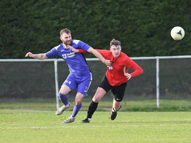 Fareham (red) in action during their 5-0 home loss to AFC Stoneham - one of six defeats in the Reds' last eight Wessex League games at Cams Alders. Picture: Neil Marshall