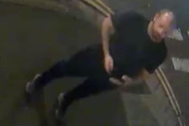 Gosport Police wish to speak to this man after graffiti was plastered over a building. Picture: Gosport Police.