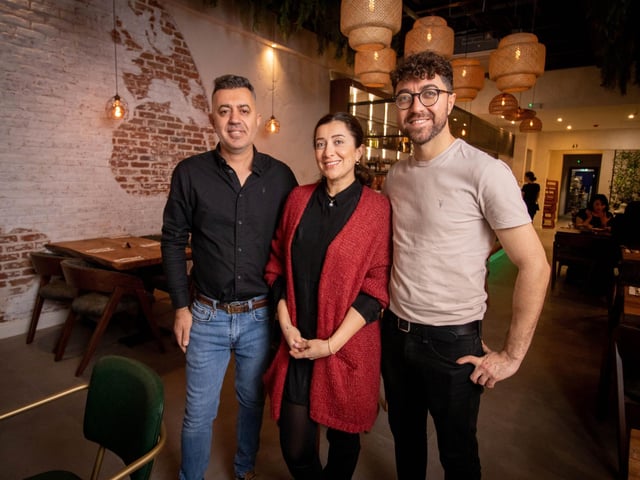 Pictured: Owners, Nino Taycur with his wuth Hatun and Mehmet Basbaydar in the new extension at Farm Kitchen on Thursday 21st December 2023
Picture: Habibur Rahman