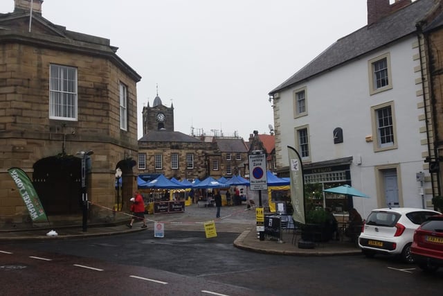 Punters out and about in Alnwick on Saturday morning.