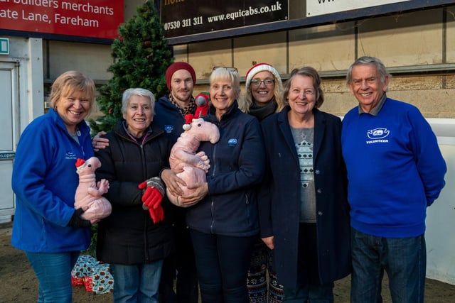 Karen Macklin (62 - centre), Branch Manager RSPCA Solent with some of the volunteers who ran the fayre in Stubbington. Picture: Mike Cooter (251123)