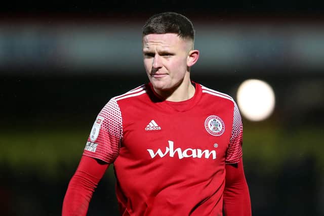 Accrington striker Colby Bishop has been linked with a move to Pompey   Picture: Charlotte Tattersall/Getty Images