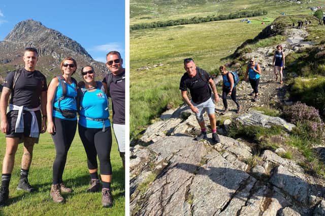 Two fundraising events have given a huge boost to charity Hannah's Holiday Home. Pictured: Dan Till,  Leanne Bushnell, Vicky Frost and Lea Jackson on the day of their Triple Peak event