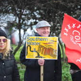 A protest took place on Thursday, November 24 last year outside Southern Water's treatment facility at Budds Farm in Southmoor Lane, Havant.

Picture: Sarah Standing (241122-3034)