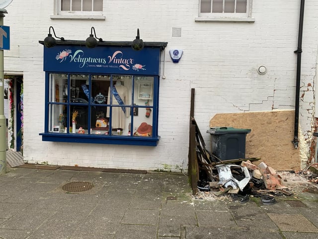 Images from the scene of a two-car collision in Alverstoke - which saw three people arrested - show the extent of damage caused during the incident.