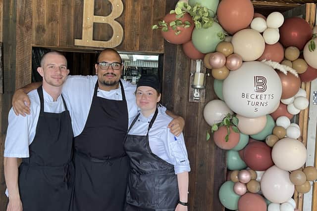 Becketts in Southsea is marking five years in business. Picture is the kitchen team including head chef Jack Sencherey-Evans (centre).