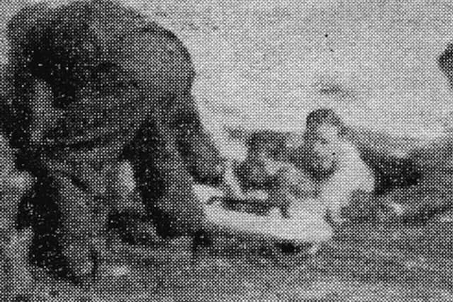 The moment the late Philip Pennery was saved from sea off Southsea. Picture: The News archive.