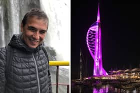 Julio Cesar Perez Gomez, from Portsmouth, died from pancreatic cancer on March 23, 2022, a month after his diagnosis, leaving behind his wife Olga and daughter Daniella. The Spinnaker Tower will be lit purple in his memory on November 17